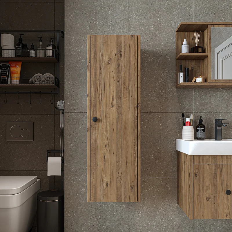 Roomart 4-teiliges Badmöbel-Set ADA, 60 cm, mit Waschbecken und Hochschrank, in 5 Farben
