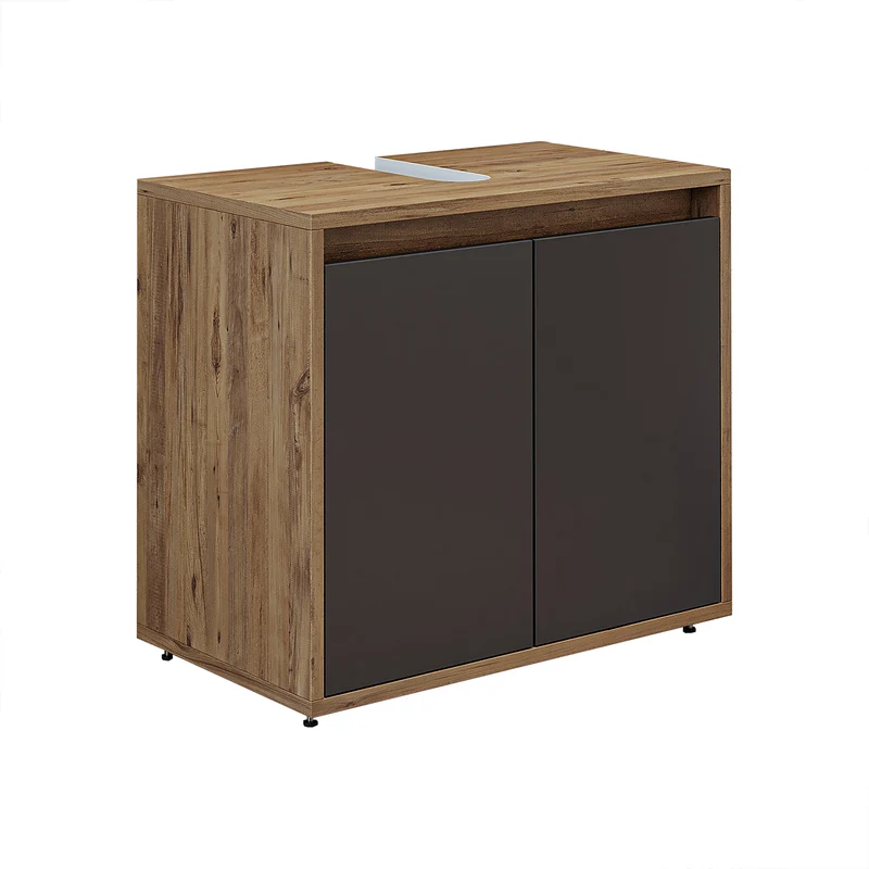 Roomart 3-teiliges Badmöbel-Set MELONA-S2, 65 cm, ohne Becken, mit Spiegel- und Hochschrank, in 4 Farben