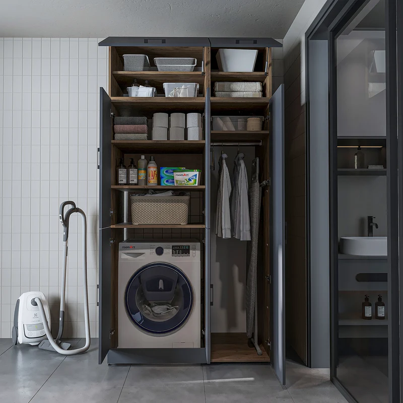 Roomart Waschmaschinenschrank DORA-II, 115 cm, für Waschmaschine und Trockner, in 5 Farben