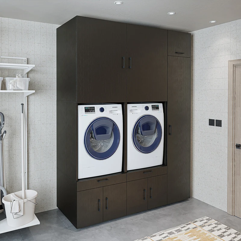 Roomart Waschmaschinenschrank SERIE 3, 179 cm, für zwei Geräte mit Hochschrank, in 3 Farben