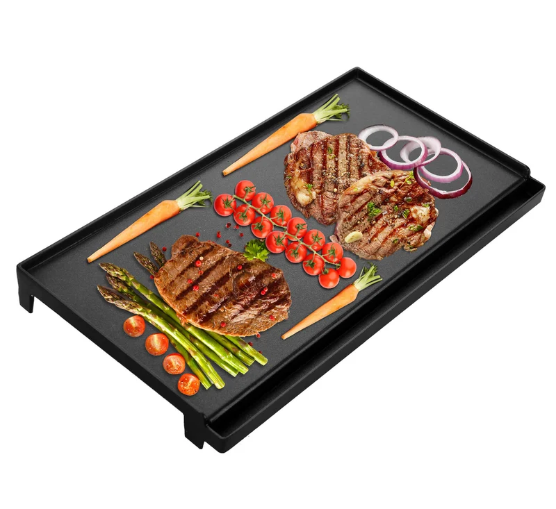 Gaskocher Campingkocher 2-flammig mit Gaskartuschen + 45 x 24 cm Grillplatte
