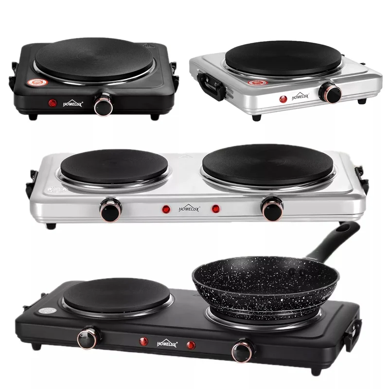 Herdplatte mit tragbaren Doppelkochfeldern, 1000W/1500W/2000W/2500W, elektrisch Herdplatte