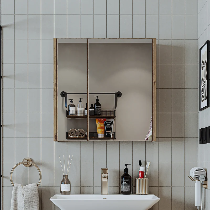 Roomart Badezimmer Spiegelschrank, 60 oder 80 cm, mit Soft-Close-Türen, in 3 Farben