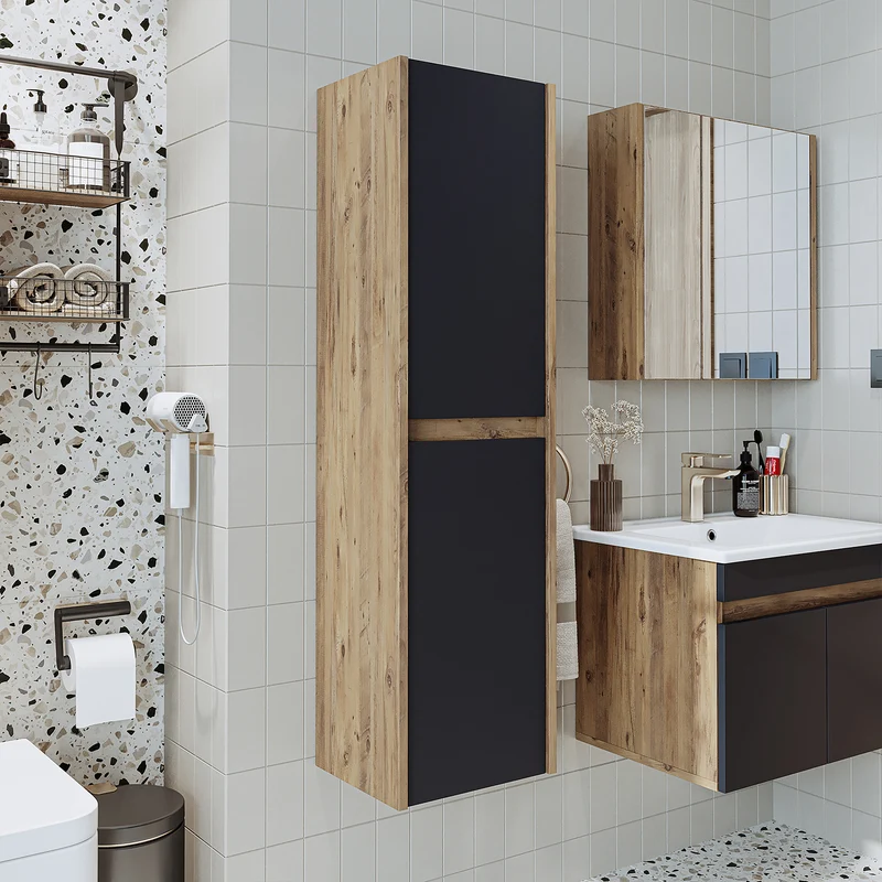Roomart Badezimmer Hochschrank, 35 cm, hängend mit 4 Fächern, in 5 Farben