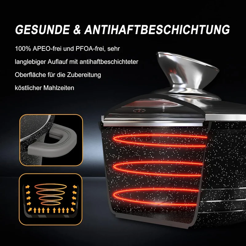 Scheffler Suppentopf Kochtopf 20cm - 44cm Suppentöpfe Bratentopf Topf Induktions