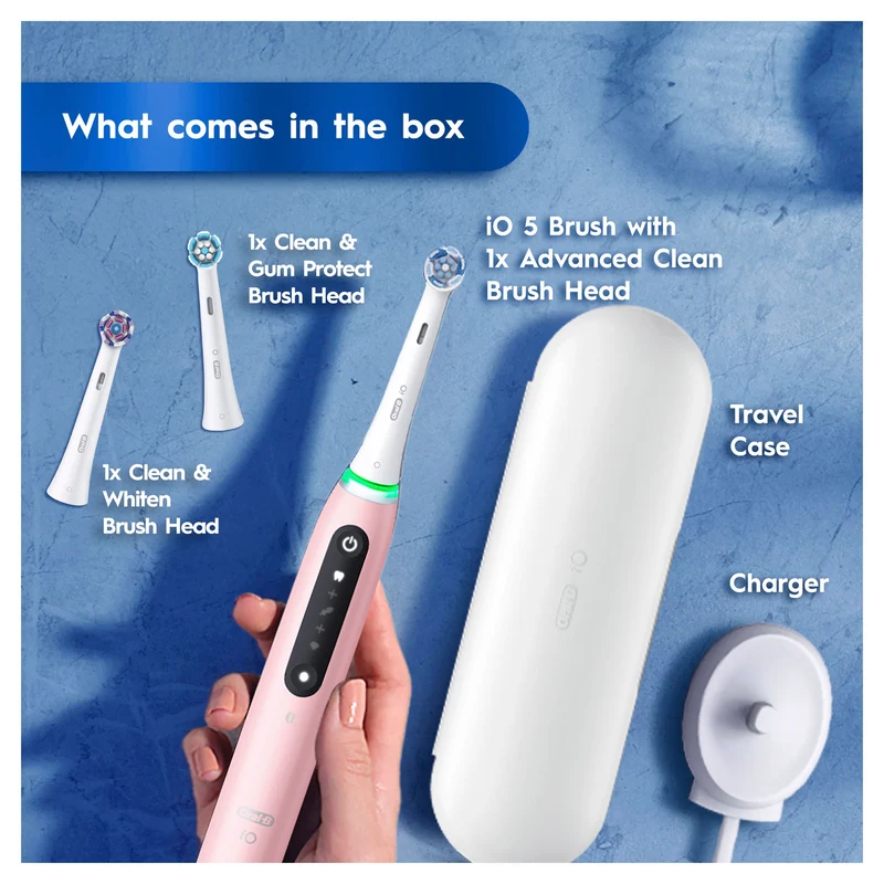 Oral B iO 5 Personalised Clean Electric Toothbrush Blush Pink