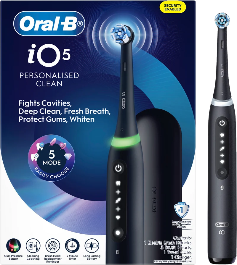 Oral B iO 5 Personalised Clean Electric Toothbrush Matte Black
