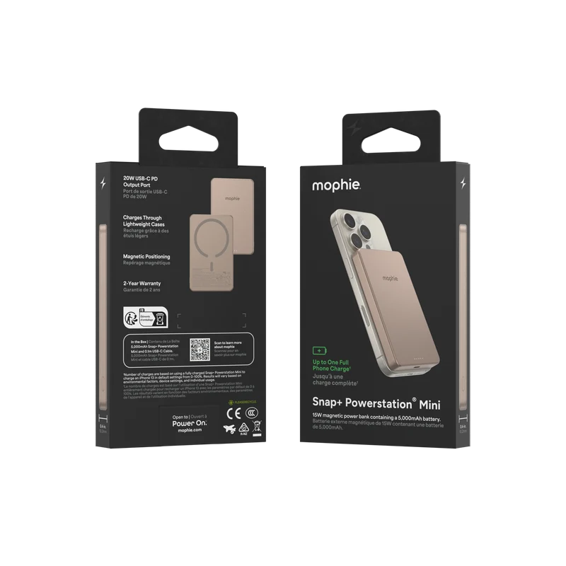 Mophie Snap+ Powerstation Mini 5K Magnetic Desert Titanium