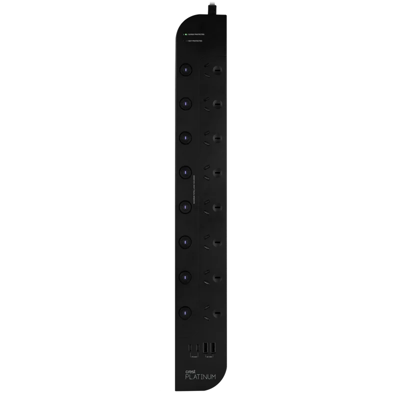 Crest 8 Socket Switched Power Board + USB PD 65W
