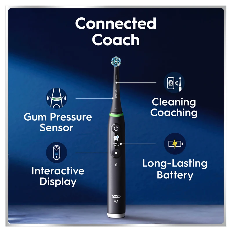 Oral B iO 6 Connected Coach Advanced Clean Electric Toothbrush Black Lava