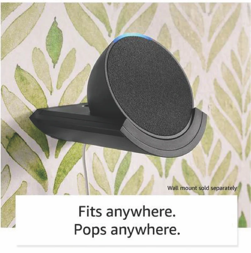 Amazon Pop Compact Smart Speaker with Alexa (Charcoal)