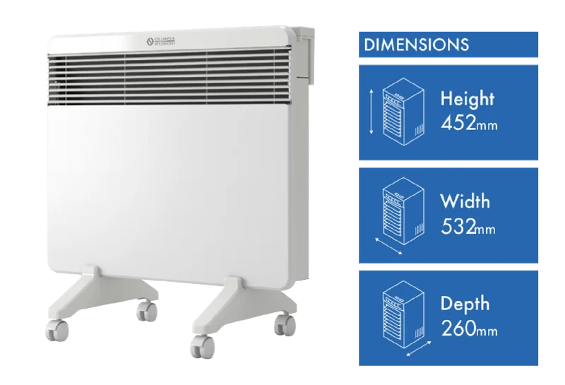 Olimpia Splendid 1000W Caldo Plus Panel Heater with Timer and Wi-Fi enabled