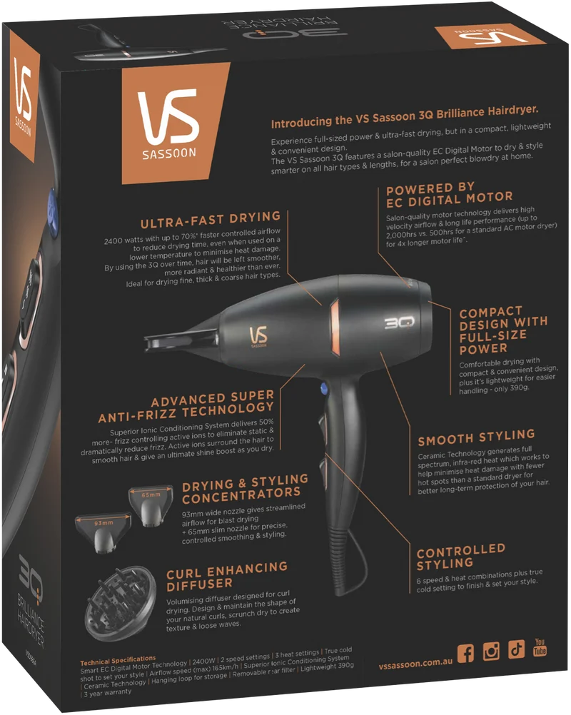 VS Sassoon 3Q Brilliance Hair Dryer