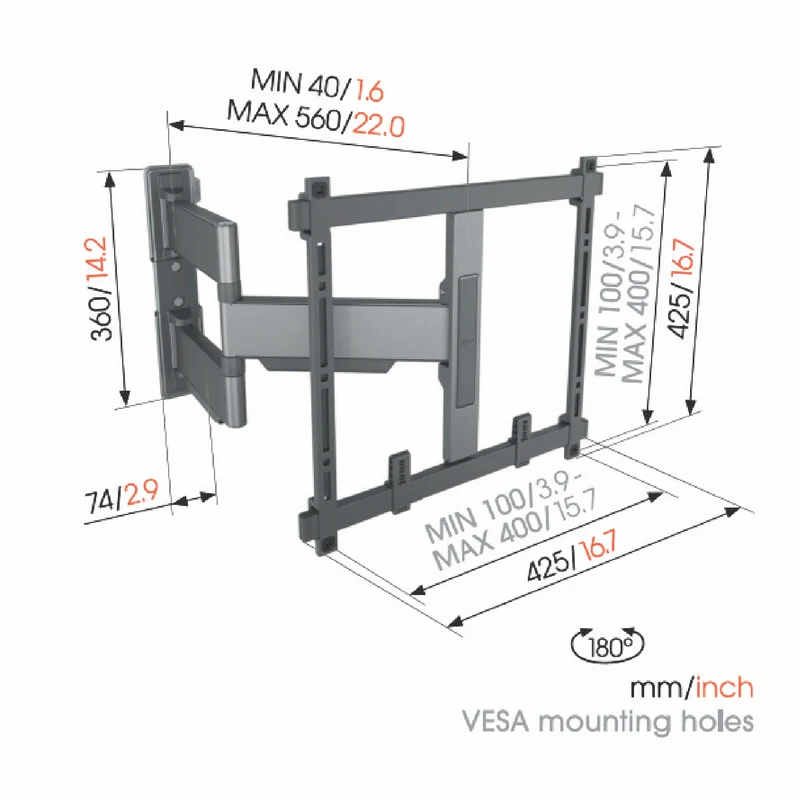 Vogels Ultra-Slim Elite Full Motion+ TV Wall Bracket - Medium (32-65")