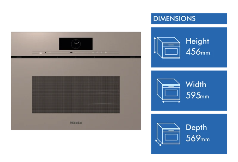 Miele Artline Handleless Compact Steam Combi Oven, Pearl Beige