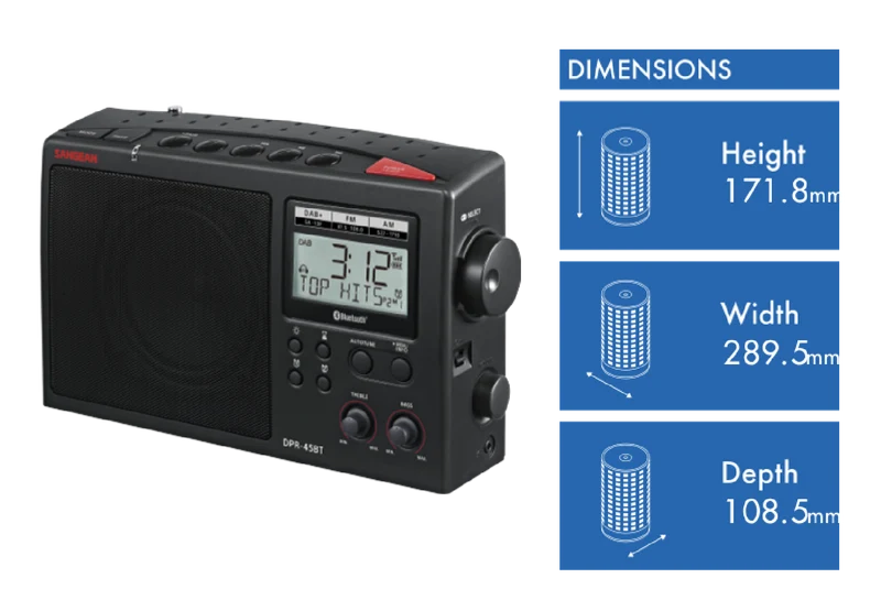 Sangean DAB+ AM/FM Portable Bluetooth Radio