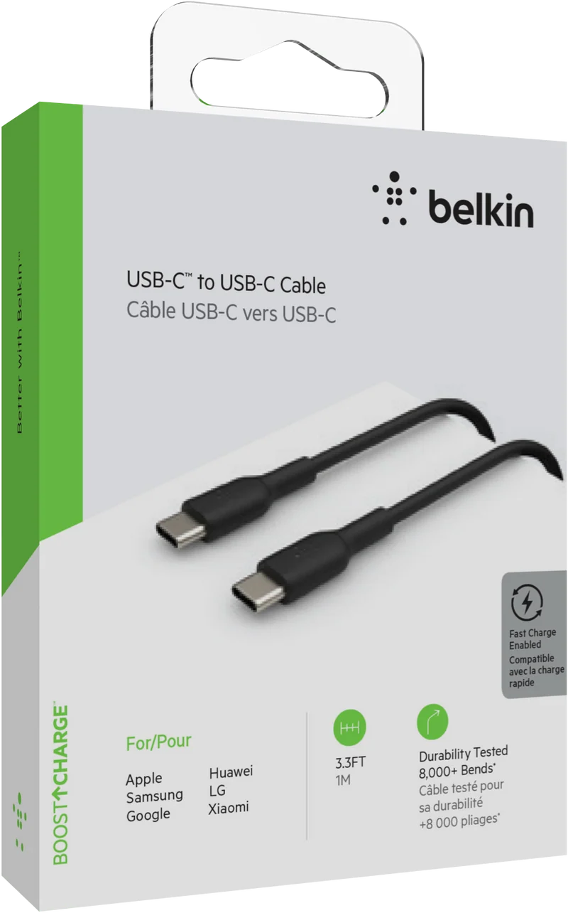 Belkin stCharge USB-C to USB-C Cable 60W 1M Black