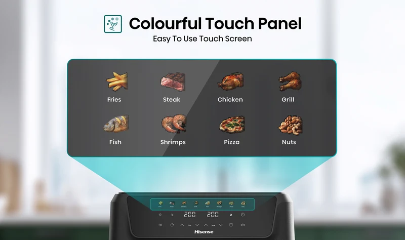 Hisense 11 Litre Dual Basket Air Fryer With Window And Colour display