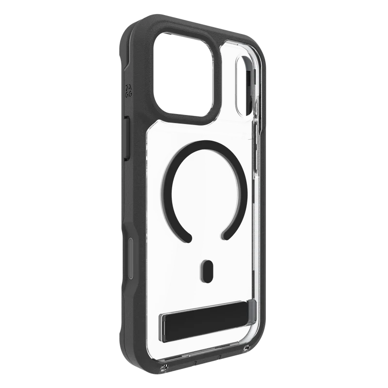 ZAGG iPhone 17 Pro Max Rainier Snap Kickstand + Camera Control Button Case Black