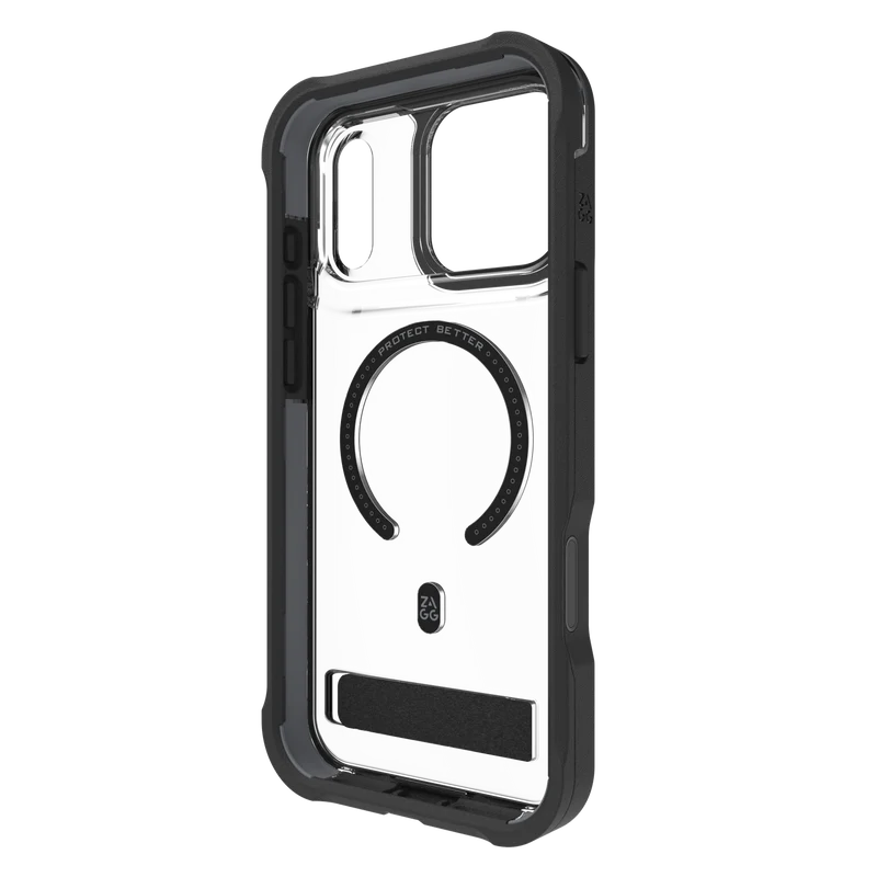 ZAGG iPhone 17 Pro Max Rainier Snap Kickstand + Camera Control Button Case Black