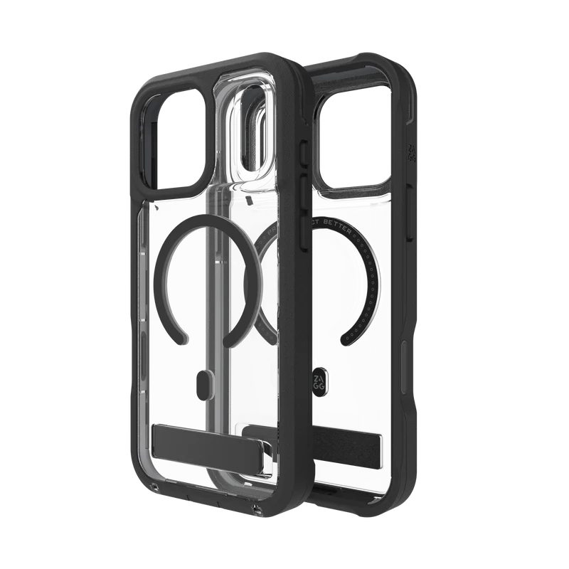 ZAGG iPhone 17 Pro Rainier Snap Kickstand + Camera Control Button Case Black