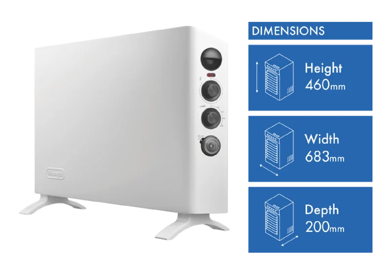 DeLonghi 2400W Convector Heater with Timer