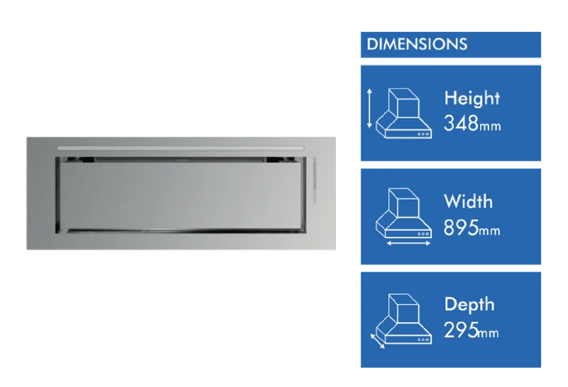 Schweigen 90cm Silent Undermount Rangehood, Stainless Steel ** 2 BOXES **