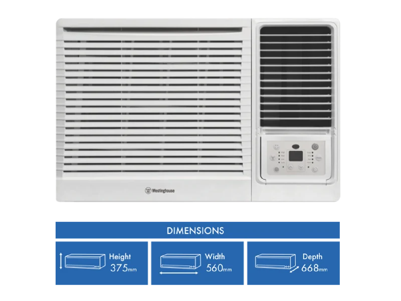Westinghouse C2.7 kW H2.4 kW Reverse Cycle Box Air Conditioner W/ LCD Remote