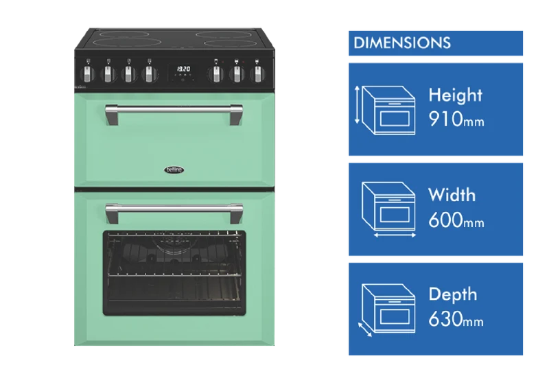 Belling Mini Richmond Boutique 60cm Induction Freestanding Cooker, Mojito Mint