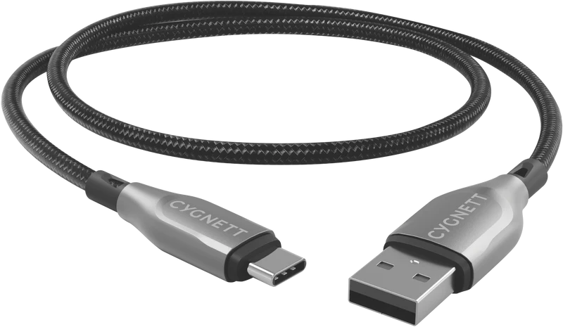 Cygnett USB 2.0 Armoured braided USB A - USB C - 1m Black