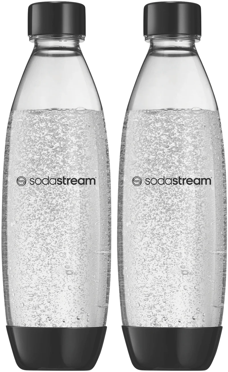 Sodastream 1 Litre Fuse Bottles Twin Pack Black