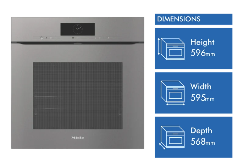 Miele 60cm Handleless Pyrolytic Oven with Moisture Plus and FoodView Integrated Camera Graphite Grey
