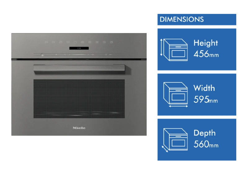 Miele 46L 900W Built-In Microwave with Grill and Keeping Warm Function Graphite Grey