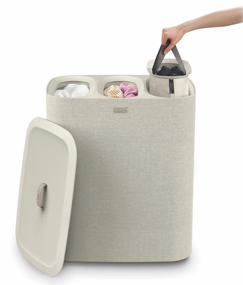 Joseph Joseph Tota Trio 90 Litre Laundry Separation Basket Ecru
