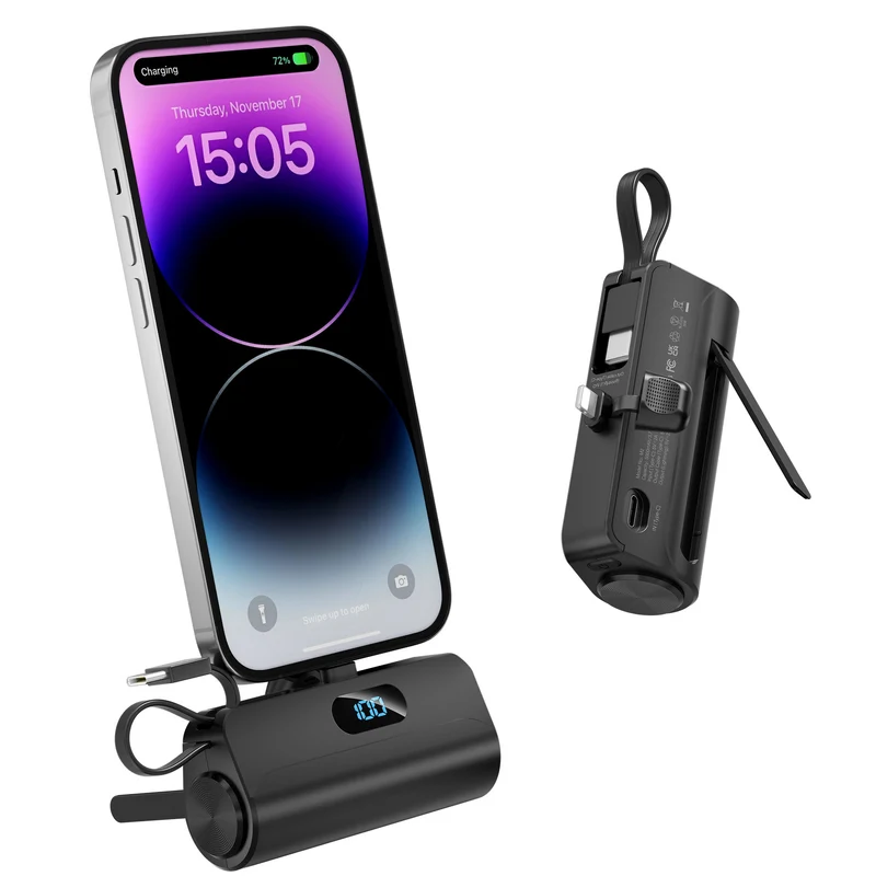 Kompakte Powerbank mit integriertem LED-Licht Skanto
