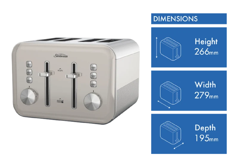 Sunbeam Simply Shine Toaster - Cream 4 Slice