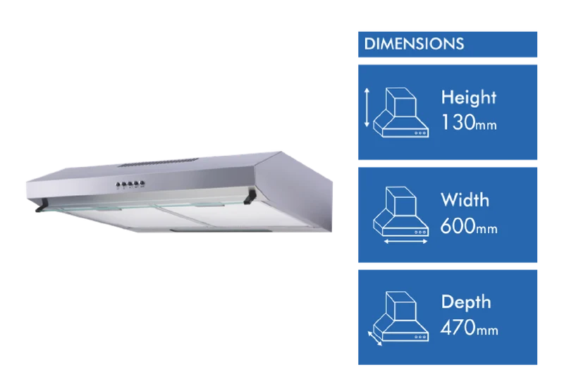 Haier 300 Series 60cm Fixed Rangehood, Stainless Steel