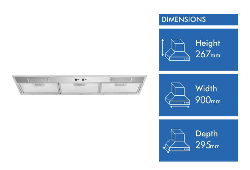 Schweigen 90cm Silent Undermount Rangehood, Stainless Steel ** 2 BOXES **