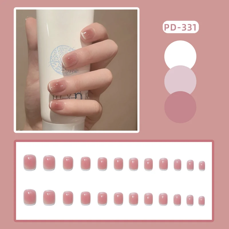 French Tip Glossy Press-On Nails