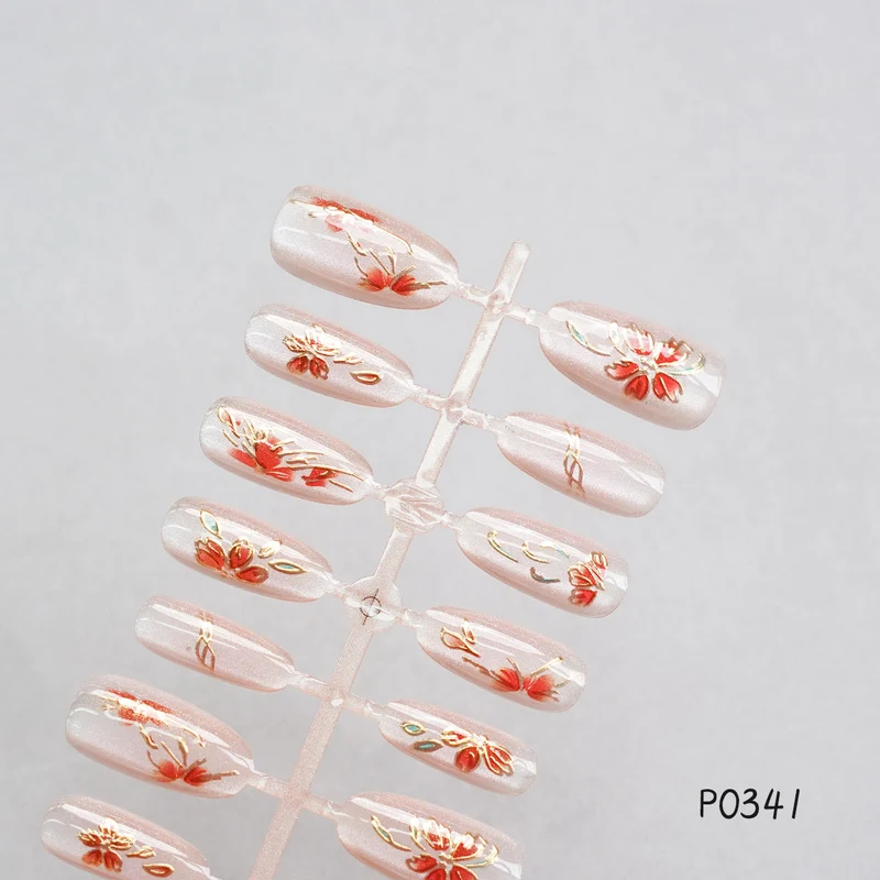 Floral Design Press-On Nails