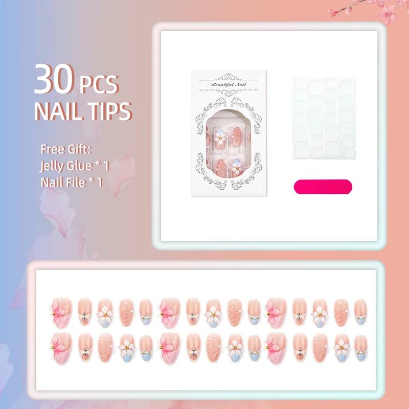 Floral Design Press-On Nagelkunstset
