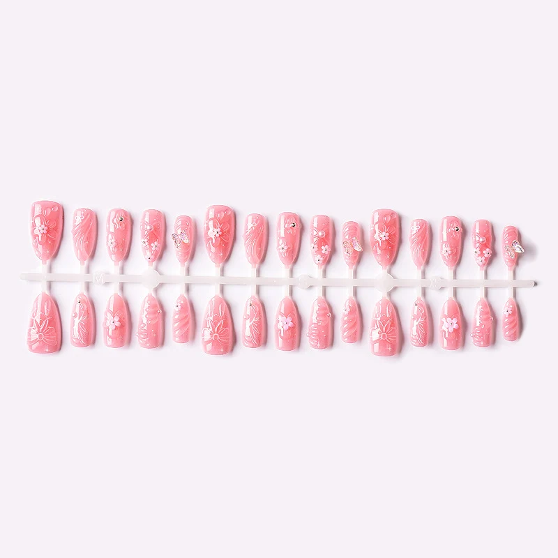 Floral Artistic Press-On Nail Set