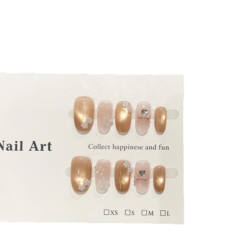Künstlerisches Floral Press-On Nagelkunst Set