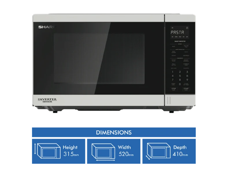 Sharp 34L 1200W Inverter Microwave - White