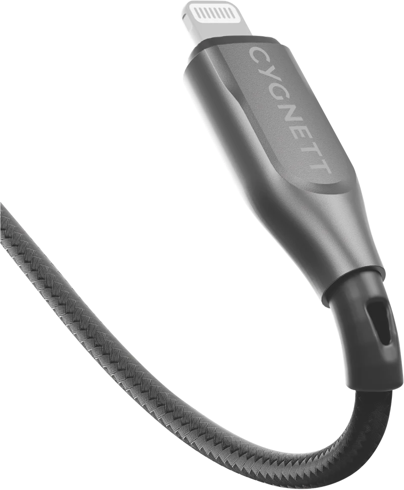 Cygnett USB 2.0 Armoured braided USB C Lightning 2m Black
