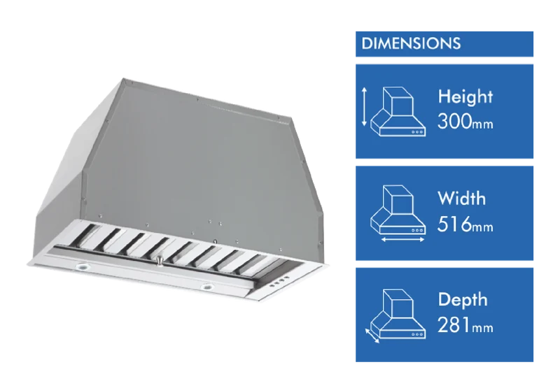 Emilia 800 Series 52cm Undermount Rangehood