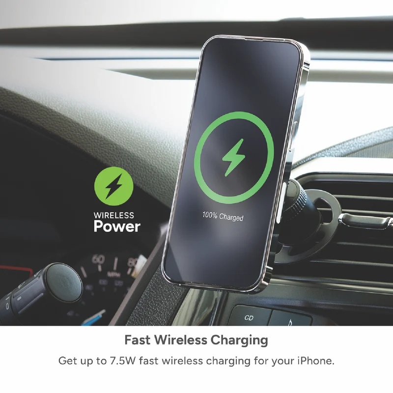 Mophie Snap+ wireless magnetic vent mount w/extention arm