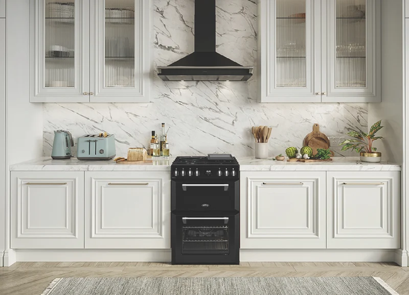Belling Mini Richmond 60cm Dual Fuel Freestanding Cooker, Black