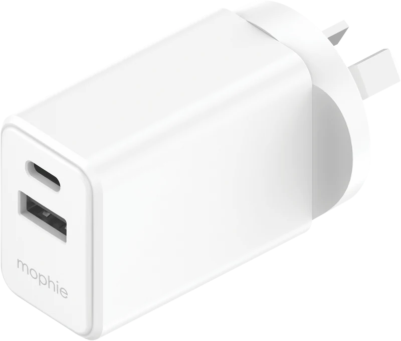 Mophie Essential 30W USB-C & USB-A Wall Charger White