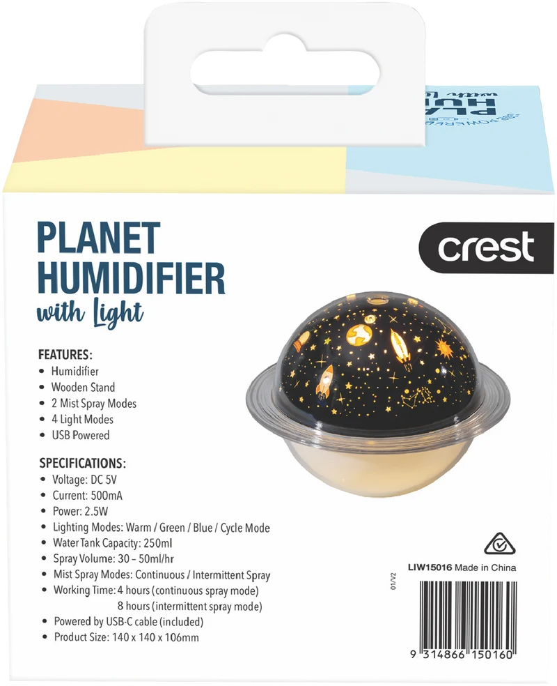 Crest Planet Humidifier with Projector Light